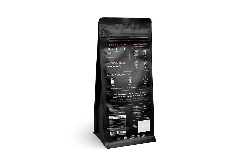 Rage Coffee Soul Blend Medium Roast Ground Coffee Espresso   Pack  250 grams